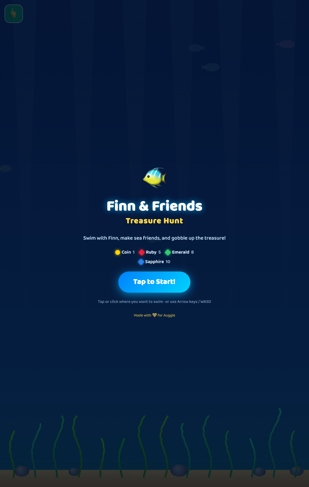Finn & Friends Treasure Hunt — title screen